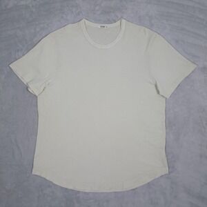 Buck Mason Slub Cotton Curved Hem Tee Beige Mens XXL BM11001.102 USA